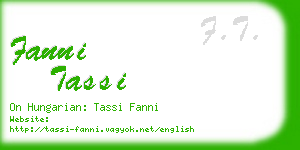 fanni tassi business card